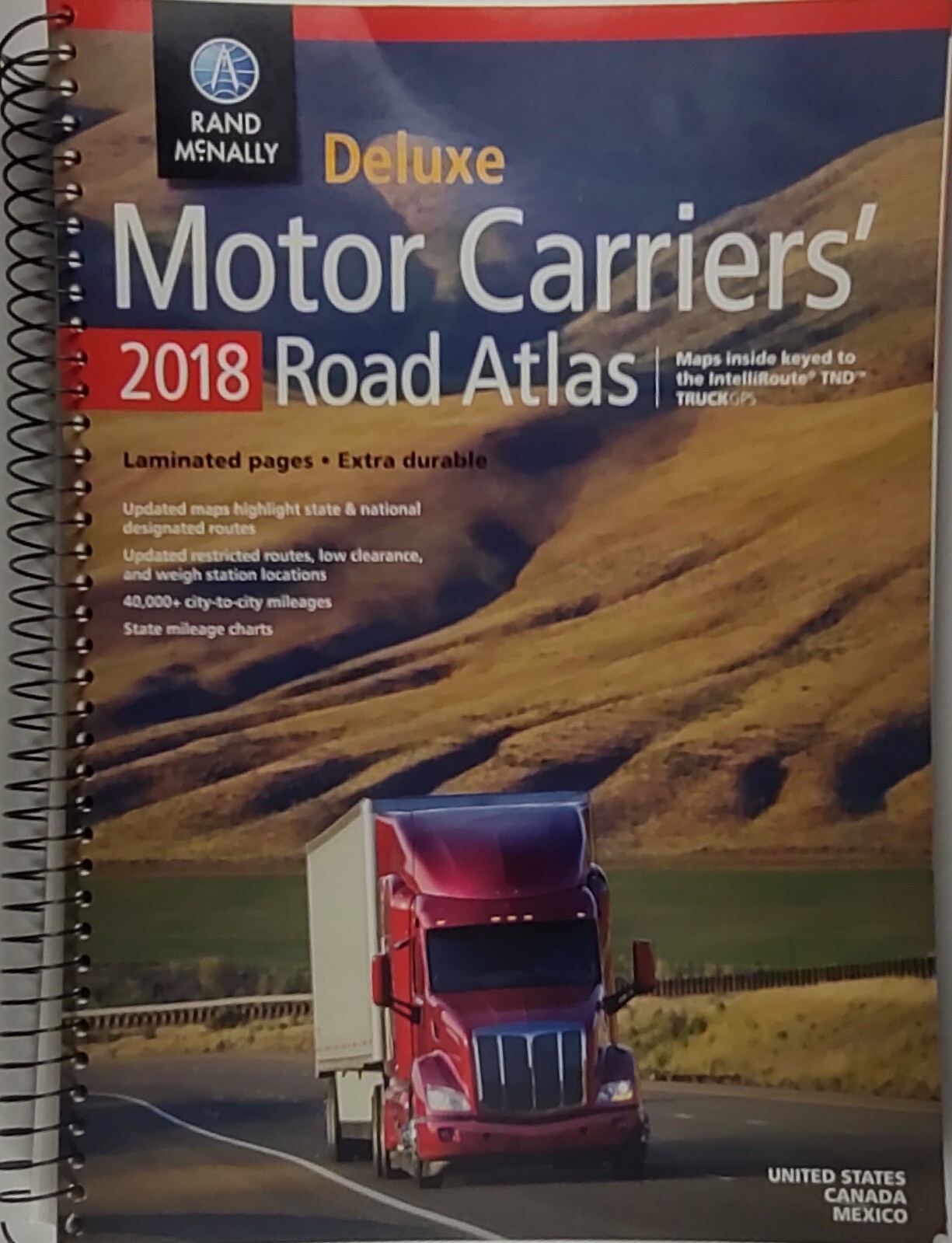 Rand McNally Deluxe Motor Carriers 2018 Road Atlas Truckers Spiral
