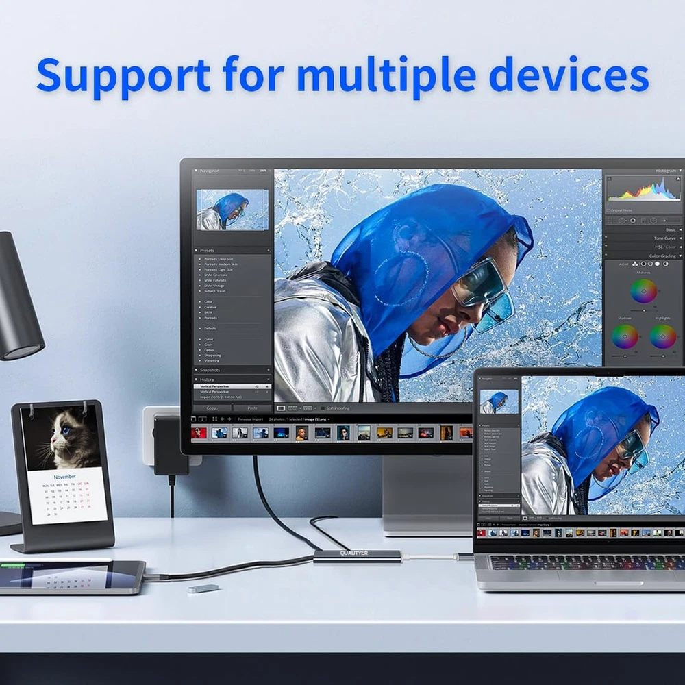 4-Port USB 3.0 Hub for Laptop Multiport Adapter Expand Connectivity