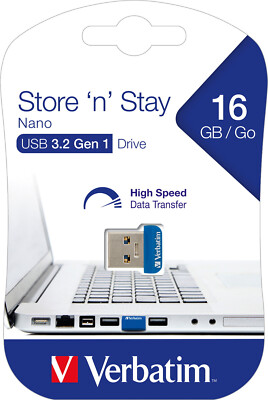 Verbatim USB Stick 16GB Speicherstick Store 'n' Stay Nano blau USB 3.2