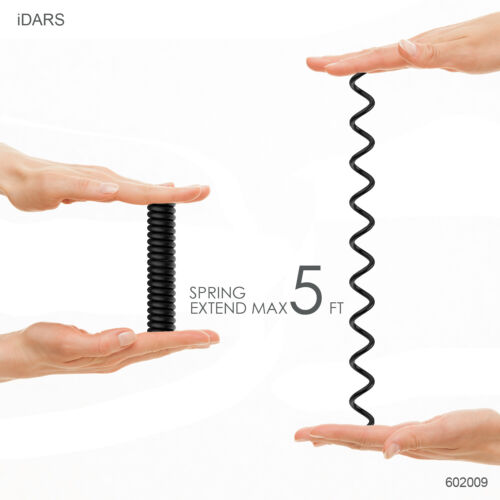 Cable en espiral de audio de 3,5 mm con conector Lightning certificado iDARS MFi - negro - Imagen 6 de 9
