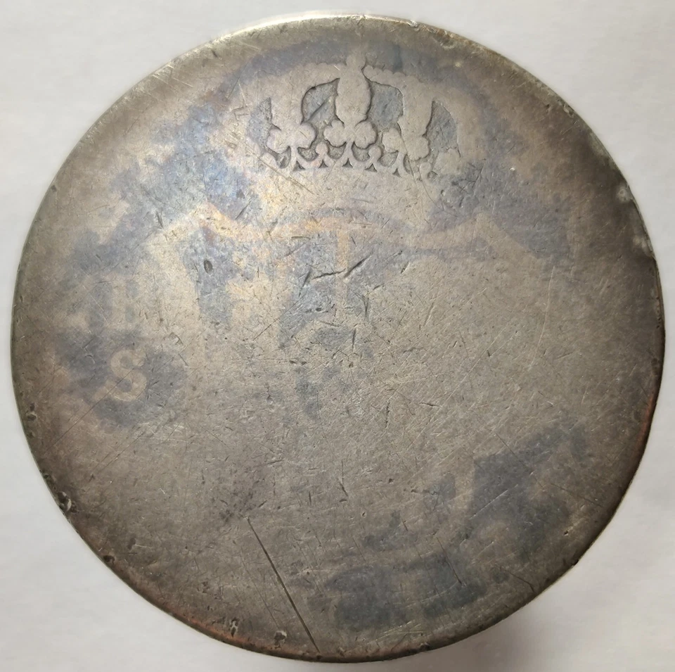 Moneda tamaño corona Thaler dólar de plata español 1817 8 reales Sevilla Mint 5B Foto 2 de 2