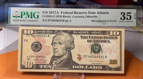 *Misalignment Error $10 2017-A Federal Reserve Note ( San Francisco ) PMG 35 EPQ - Picture 4 of 11