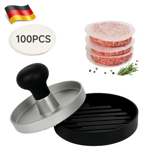 Burgerpresse Hamburgerpresse Hamburgerform Burger Patty inkl. Backpapier