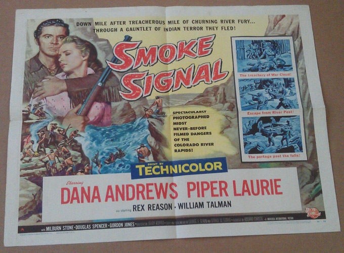 スモーク・シグナルズ　USオリジナル映画ポスター SMOKE SIGNAL MOVIE POSTER HALF SHEET 1955 ORIGINAL FOLDED 22x28 | eBay