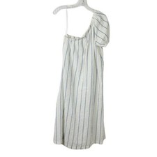 Madewell One-Shoulder Puff-Sleeve Midi Dress Women's XS Blue Striped NWT