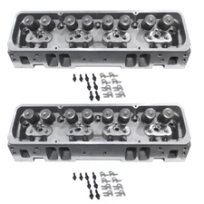 Complete Aluminum Cylinder Heads For SBC Chevy 350 190cc 64cc 2.02/1.60 - Angle
