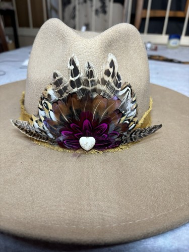 Handmade Feather Hat Trim — Trim Only