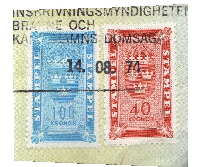 Utiliza Impuestos, fiscal Sellos de Suecia
