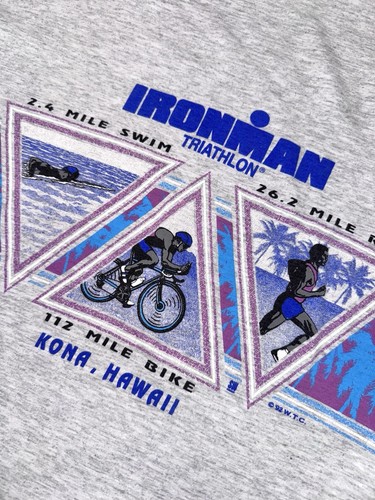 Vintage 1992 Iron Man Triathlon Kona Hawaii Swim Bike Run T-shirt Retro Sz XL - Picture 6 of 11