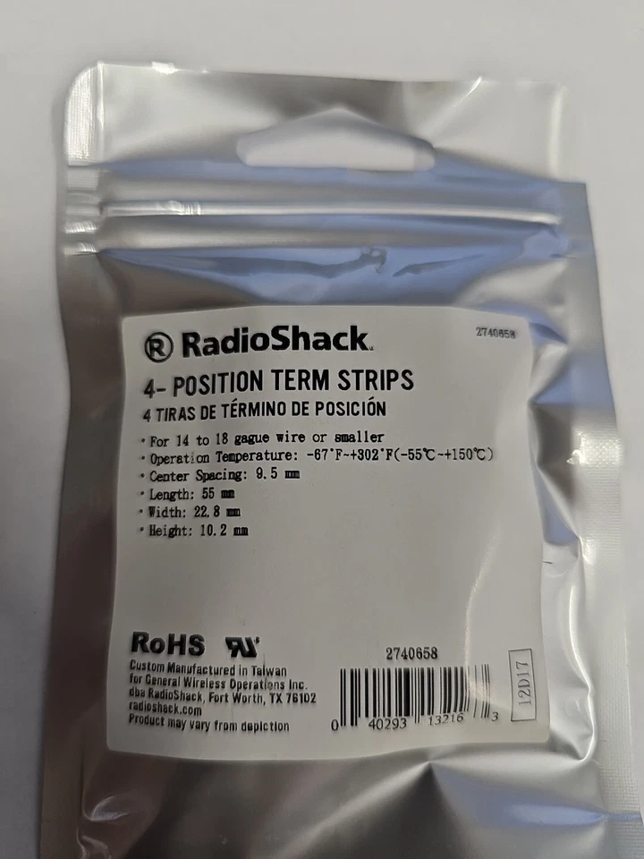 4 - Position Dual-Row Barrier Strip / Terminal Block 15A, 300V Radio Shack - Image 2 of 2
