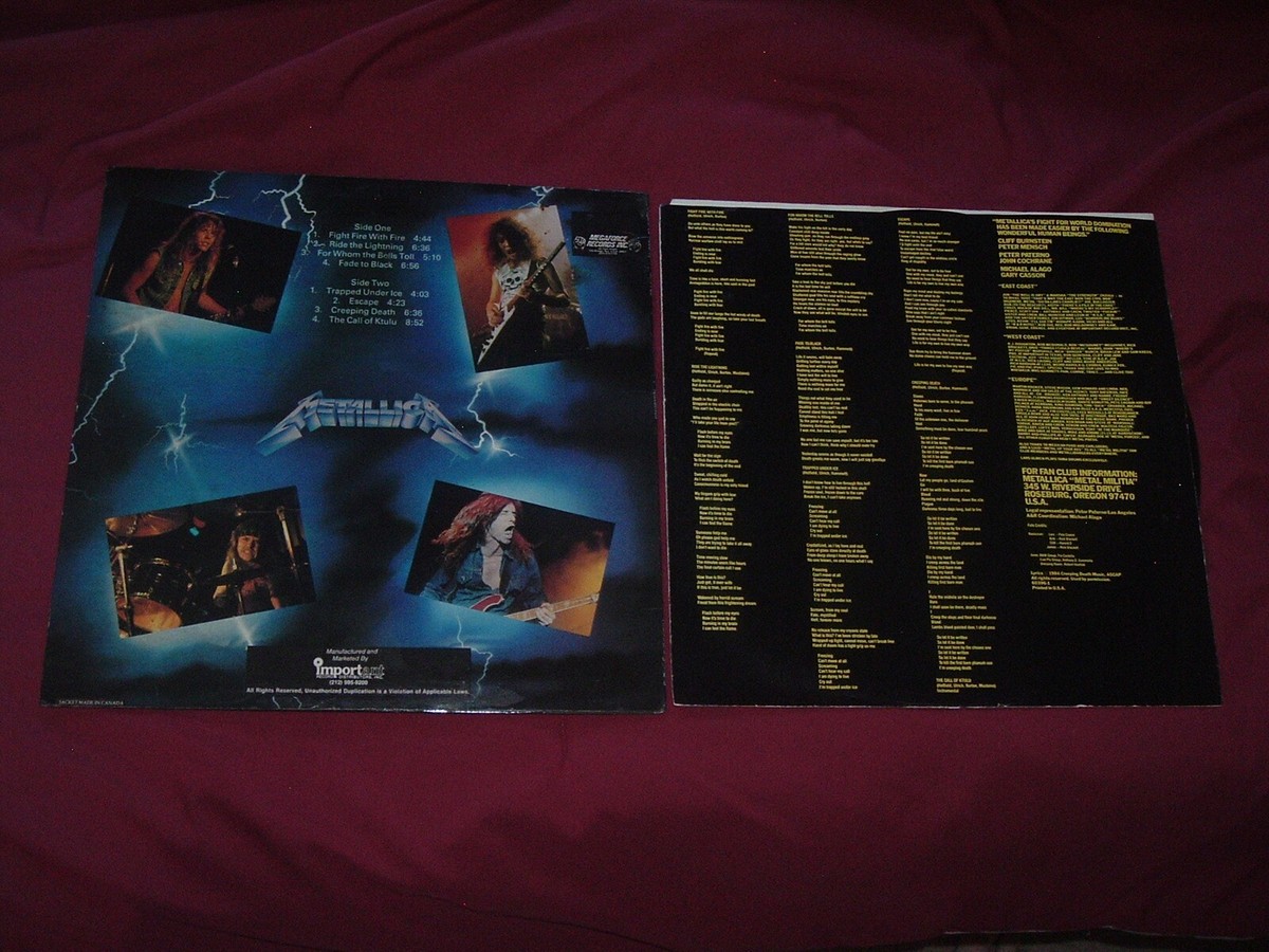 METALLICA Ride the Lightning '84 ORIGINAL US SILVER !! label 1st