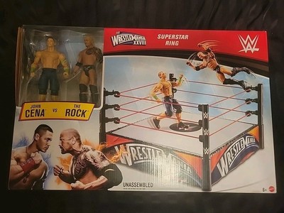 Mattel WWE Wrestlemania 28 Superstar Ring John Cena Vs The Rock Set