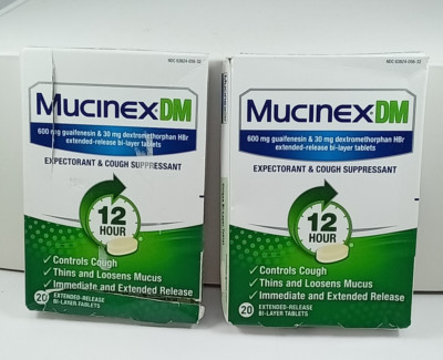 2 Mucinex DM 12 Hour Expectorant & Cough Suppressant BB DATE 10/26-10/27