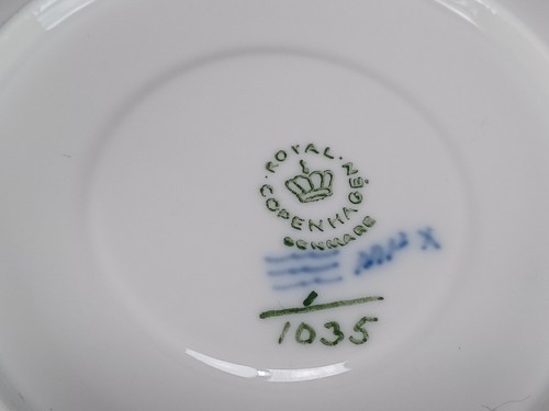 Vintage Royal Copenhagen 1/1035 Blue Fluted Full Lace Coffee Cup & Saucer - Picture 11 of 11