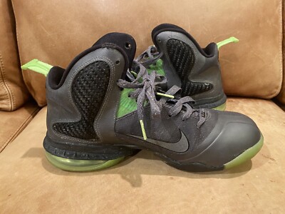 Nike LeBron 9 Low Dunkman Youth 6Y‎ Black Grey Green Basketball Shoes Lebron 9 GS Dunkman Electric Grey Neon Green Black 472664  main image 3