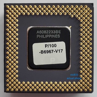 CPU INTEL Pentium P100 with heat sink, works, vintage & rare