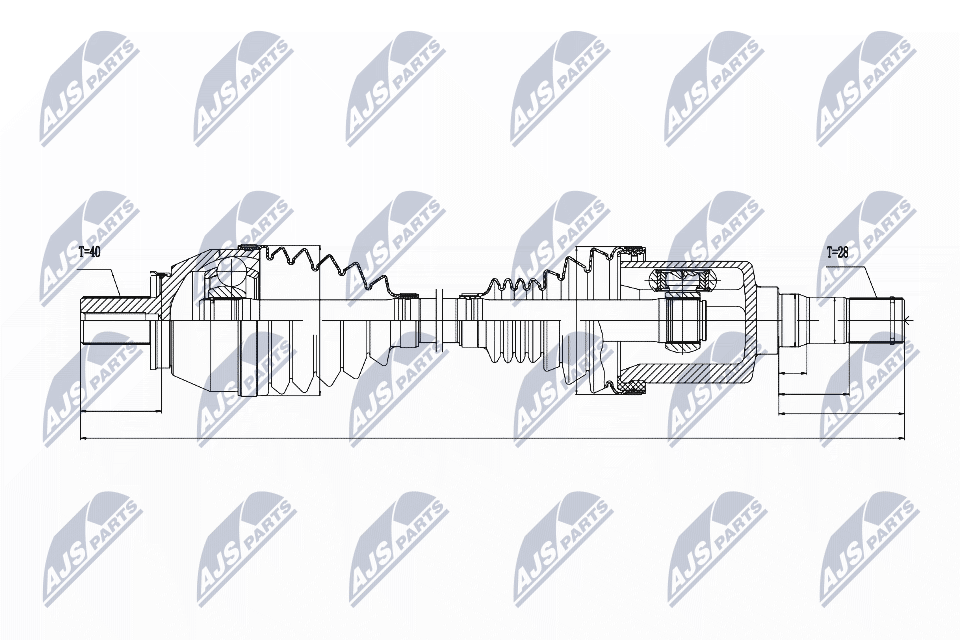 DRIVE SHAFT NPW-VV-033 FOR VOLVO B4204T6/4204T7 2.0L 4cyl V70 III - Image 4
