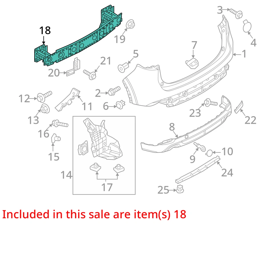 (ТОЛЬКО МЕСТНЫЙ ПИКАП) Усилитель заднего бампера подходит для 13-23 MAZDA CX-5 2037113 - Изображение 3 из 4