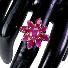 925 Sterling Silver Ring Oval Ruby 11x9mm Sapphire Natural Gemstone Jewelry 8.5