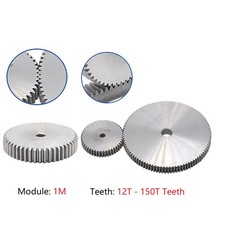 1 Mod 1M Flat Spur Gears 12-150T Teeth Transmission Gear For 45# CNC Steel