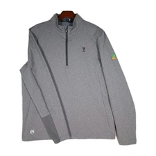 Greyson Shirt Men’s M 1/4 Zip Golf Pullover Gray Custom Embroidered