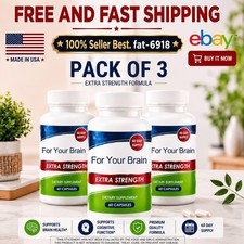 For Your Brain Extra Strength Dietary Supplement 3 Pack 60 Capsules free ship