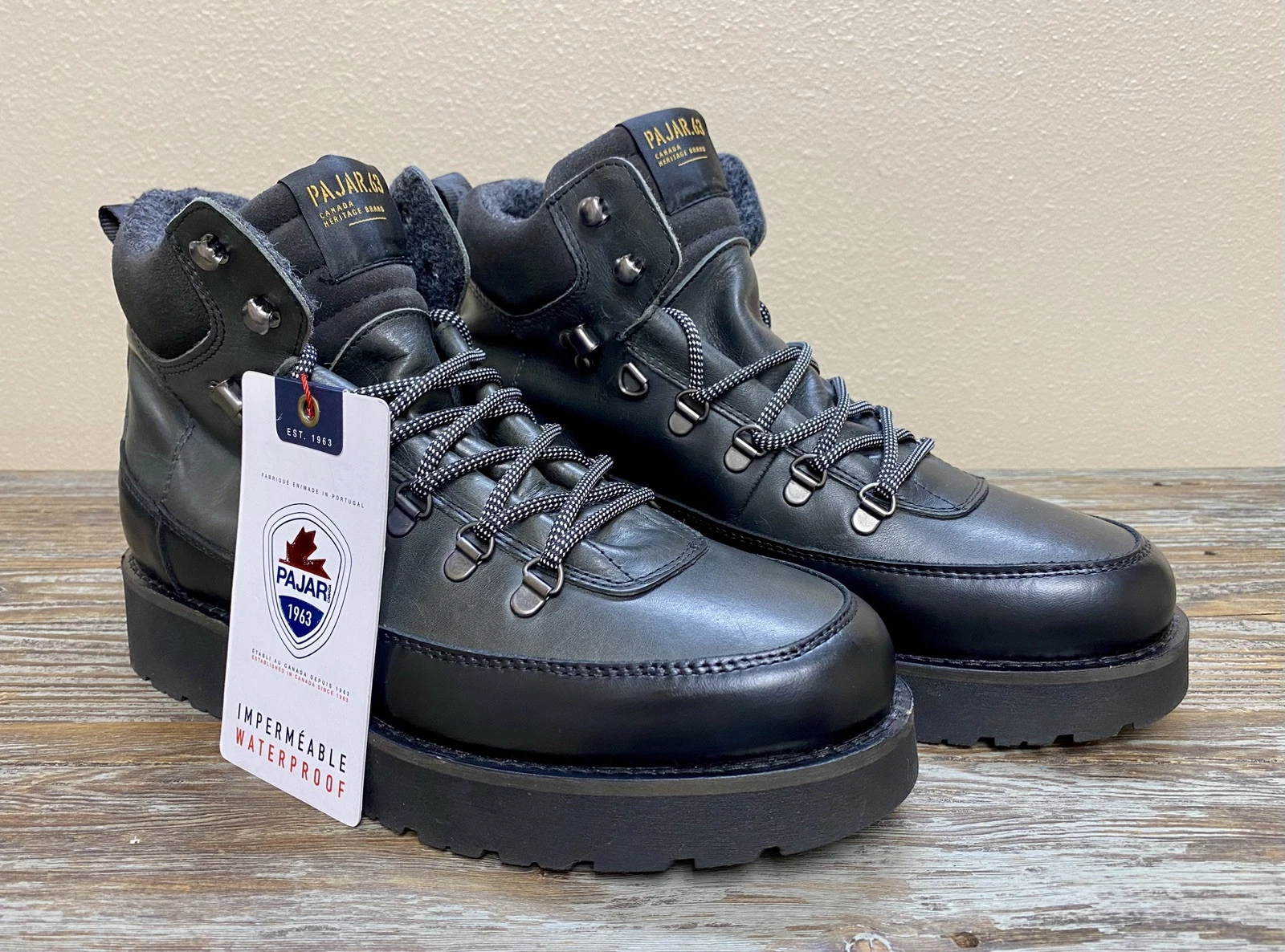 PAJAR Canada Yak Men's Lace Up Waterproof Winter Snow Black Boot Size 8-8.5