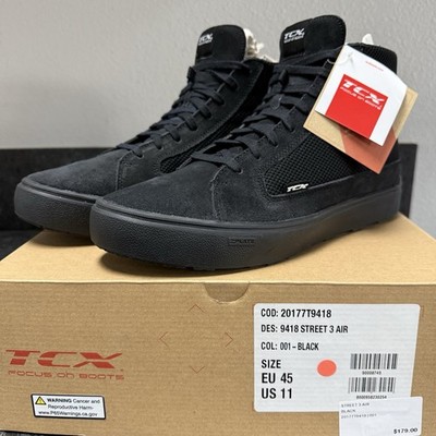 TCX Street 3 Air Black Size US 11 EU 45 Motorcycle Riding Shoes