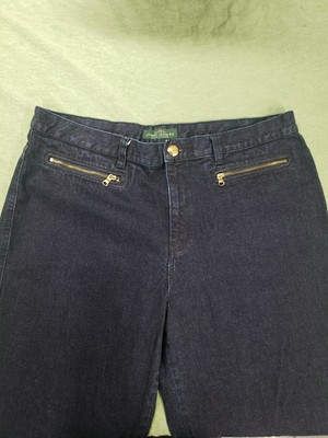LRL Ralph Lauren Denim Jeans Size 16 Blue Pants Green Label Dark Wash
