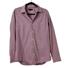 Banana Republic ButtonDown Shirt Mens M NonIron Classic Fit Gingham Check Preppy