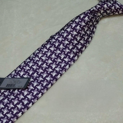 TOM FORD Silk Tie Houndstooth Purple White color Tagged Made Italy rare used