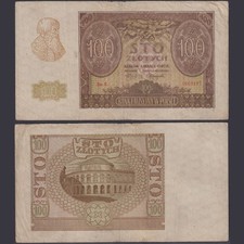 Generalgouvernement Polen 100 Zloty ZWK-32 Ro.577 P#97 Emissionsbank [63692