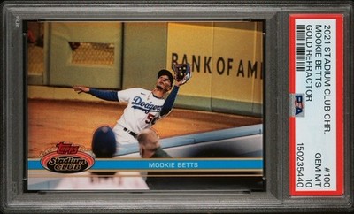 2021 Topps Stadium Club Chrome Mookie Betts Gold Refractor /50 PSA 10 GEM MINT