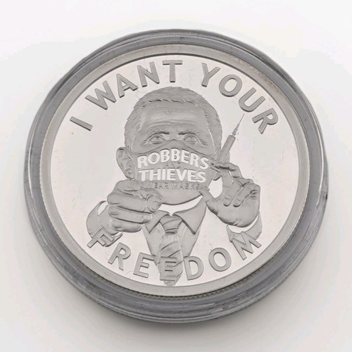 2020 Fauci Fear I Want Your Freedom USSA 1oz .999 Silber Proof Member Exclusive