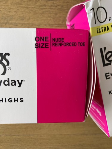2 L’eggs Everyday Knee Highs  20 PAIRS TOTAL  Nude Reinforced Toe Sheer Legs NEW - Picture 5 of 7