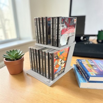 PlayStation PS1 Game Storage Rack Stand Holder 3D Printed Organizer Display