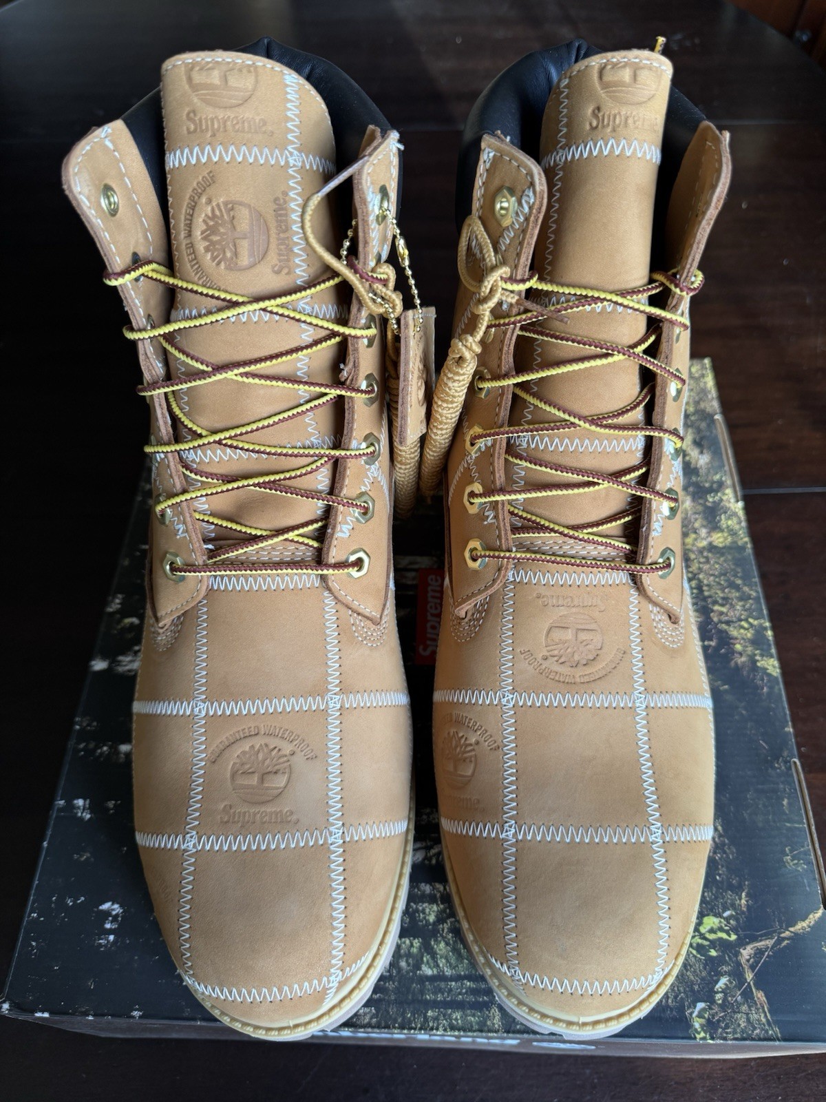 Supreme Timberland Patchwork 6” Premium Waterproof Boot Wheat Size 12 IN HAND image 5