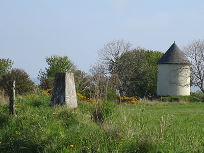 Photo 6x4 Trig Point and Water Tower Garmouth Two distinctive structures  c2016