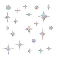 60 Pieces Static Window Clings Anti Collision Decals for Bird Star-60