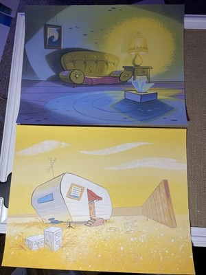 Ren And Stimpy Animation Cel Back￼ground Nickelodeon Cartoon Art Cels