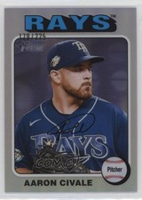 2024 Topps Heritage High Number Chrome Silver Border /225 Aaron Civale #80 1c7f
