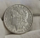 1889 US Morgan Silver Dollar $1 AU (Cleaned)