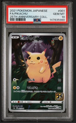 New ListingPSA 10 Pikachu 001/028 S8a 25th Anniversary Full Art Japanese Pokemon Card