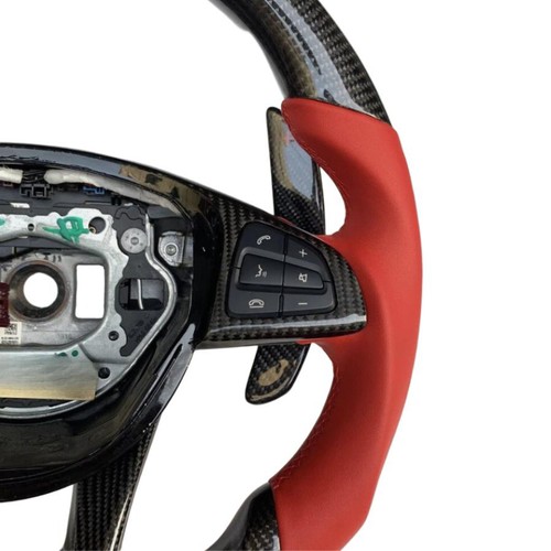Carbon Fiber Steering Wheel Red For Mercedes-Benz AMG GT SL63 SL65 A45 W205 W176 - Foto 6 di 6