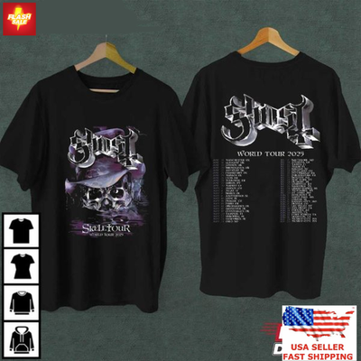 T-shirt Ghost Band Tour 2025 'Skeletour' - Tailles S à 5XL - Personnalisable - Neuf