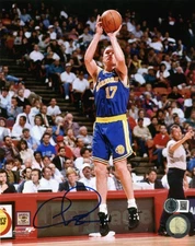 Chris Mullin Signed Golden State Warriors 8x10 Photo Beckett Wit BAS COA #5