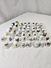 Vintage Thimbles Lot Of 55 Ceramic Travel Souvenir Glass Collectors 