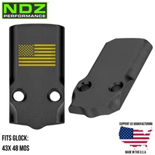 NDZ Glock 43X 48 Slimline MOS Optic Slide Cover Plate Aluminum Engraved Gold
