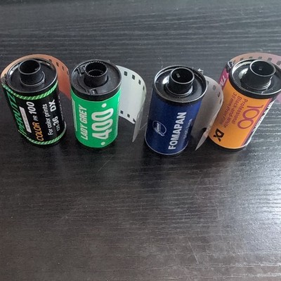 4 rolls of 35mm film lot - Lomography 400, Fomopan 100, TMAX 100, Perutz 100