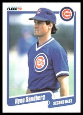 Ryne Sandberg 1990 Fleer #40 Chicago Cubs FREE SHIPPING AutographDen